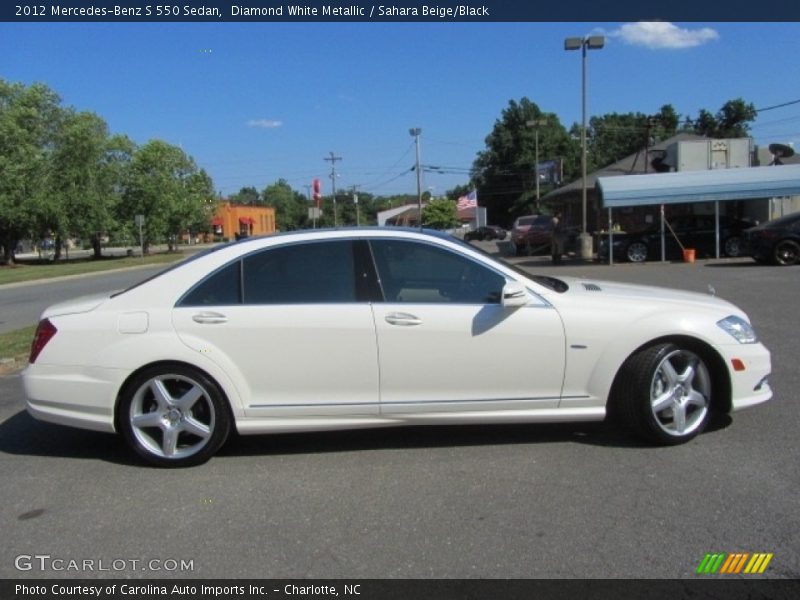 Diamond White Metallic / Sahara Beige/Black 2012 Mercedes-Benz S 550 Sedan
