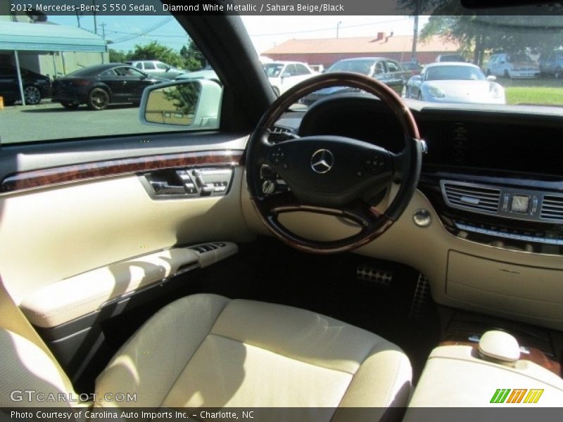 Diamond White Metallic / Sahara Beige/Black 2012 Mercedes-Benz S 550 Sedan