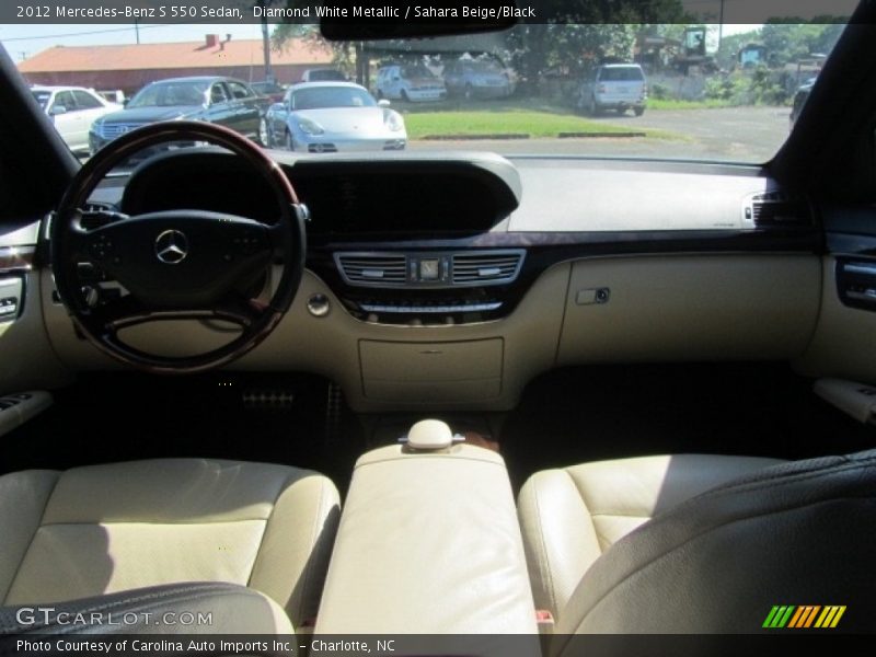 Diamond White Metallic / Sahara Beige/Black 2012 Mercedes-Benz S 550 Sedan