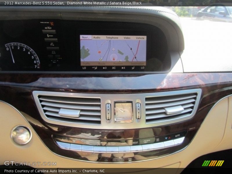 Diamond White Metallic / Sahara Beige/Black 2012 Mercedes-Benz S 550 Sedan