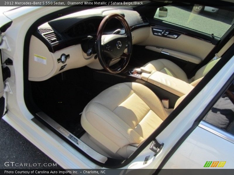 Diamond White Metallic / Sahara Beige/Black 2012 Mercedes-Benz S 550 Sedan