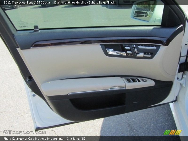 Diamond White Metallic / Sahara Beige/Black 2012 Mercedes-Benz S 550 Sedan