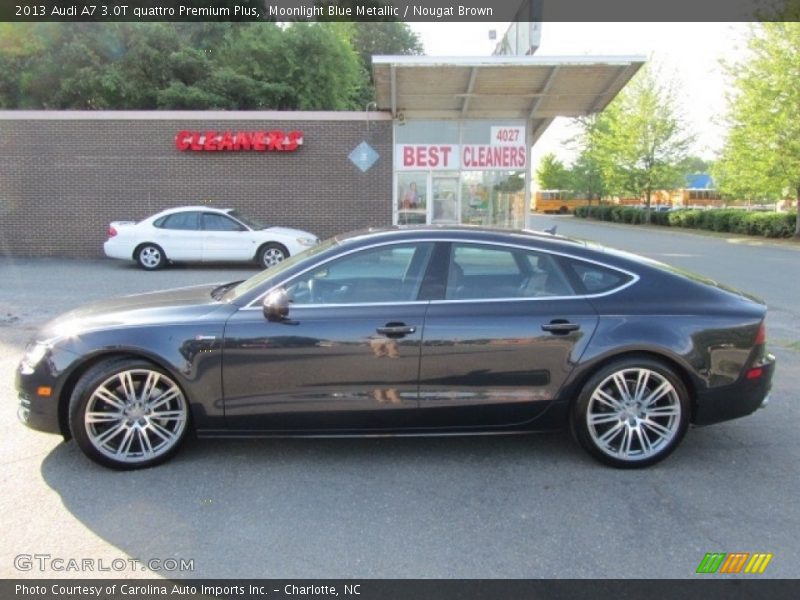 Moonlight Blue Metallic / Nougat Brown 2013 Audi A7 3.0T quattro Premium Plus