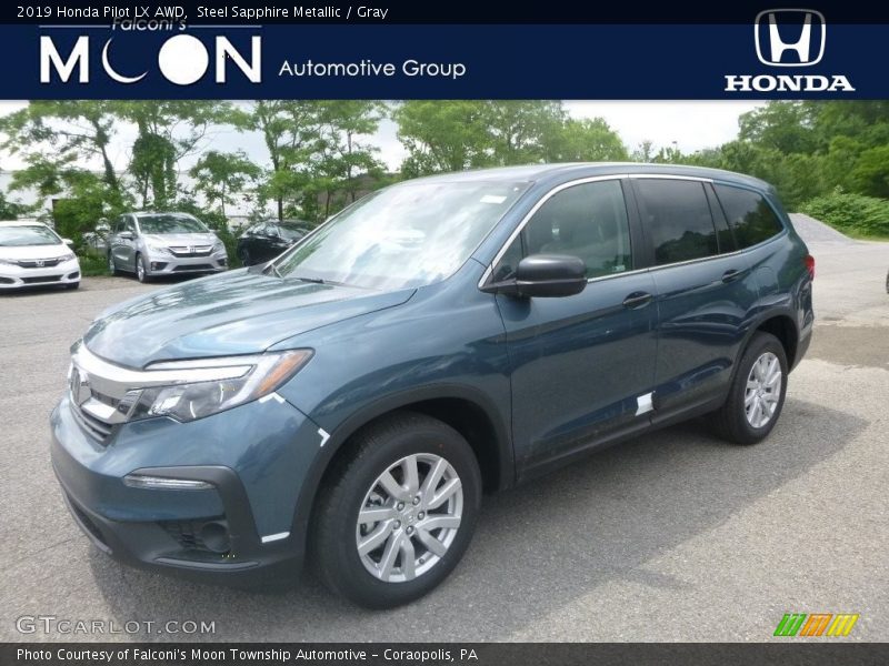 Steel Sapphire Metallic / Gray 2019 Honda Pilot LX AWD