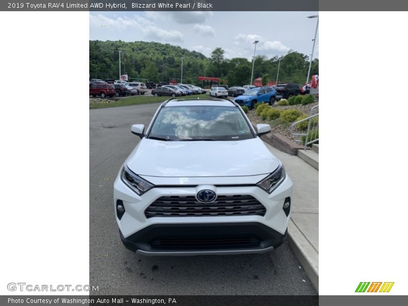 Blizzard White Pearl / Black 2019 Toyota RAV4 Limited AWD Hybrid