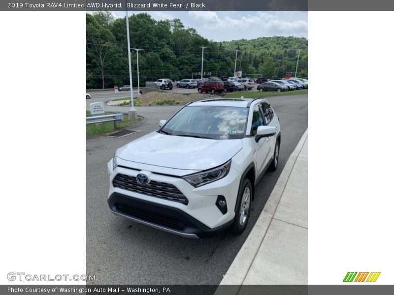 Blizzard White Pearl / Black 2019 Toyota RAV4 Limited AWD Hybrid