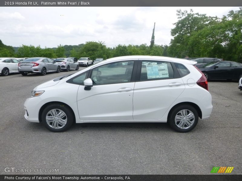 Platinum White Pearl / Black 2019 Honda Fit LX