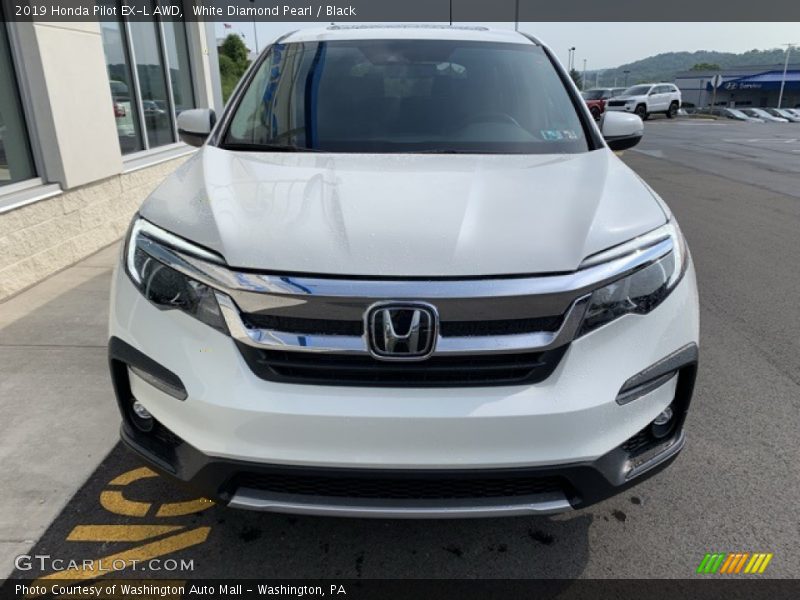 White Diamond Pearl / Black 2019 Honda Pilot EX-L AWD