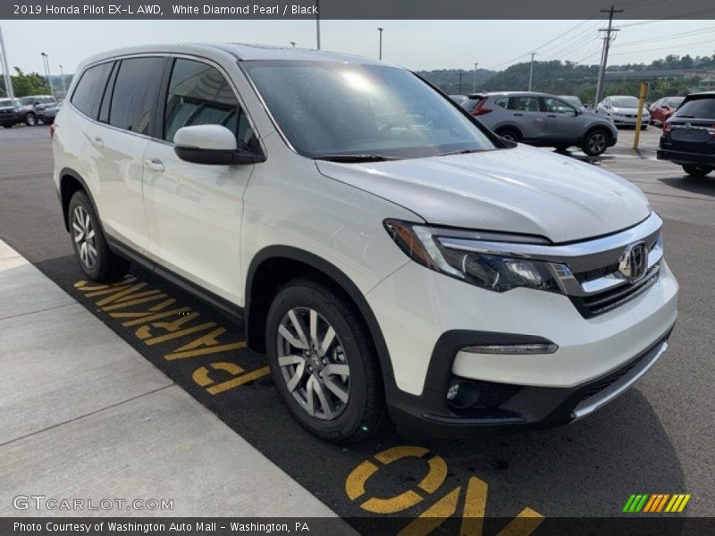 White Diamond Pearl / Black 2019 Honda Pilot EX-L AWD