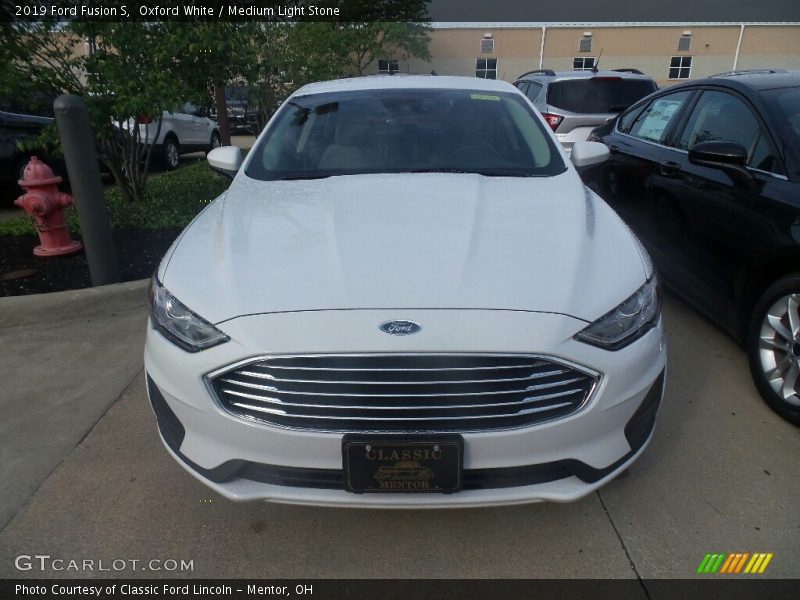 Oxford White / Medium Light Stone 2019 Ford Fusion S