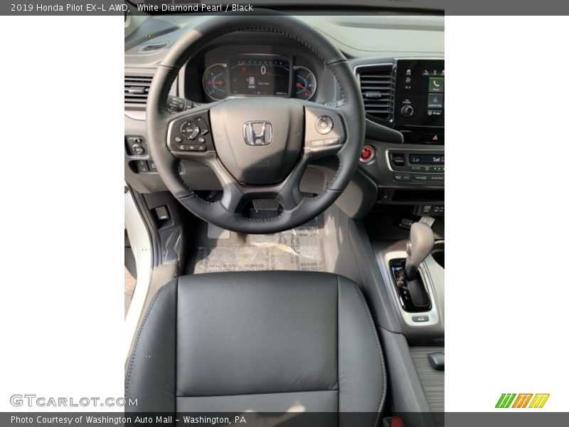 White Diamond Pearl / Black 2019 Honda Pilot EX-L AWD