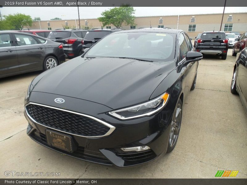 Agate Black / Ebony 2019 Ford Fusion V6 Sport AWD