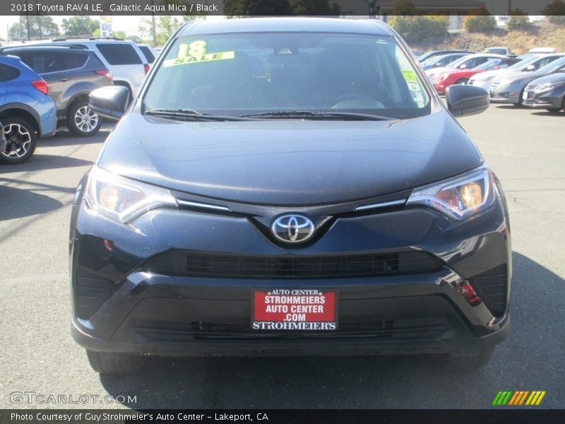 Galactic Aqua Mica / Black 2018 Toyota RAV4 LE