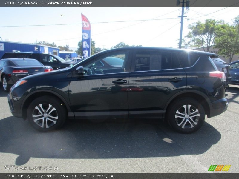 Galactic Aqua Mica / Black 2018 Toyota RAV4 LE