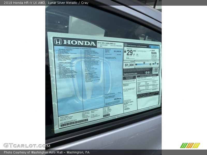 Lunar Silver Metallic / Gray 2019 Honda HR-V LX AWD