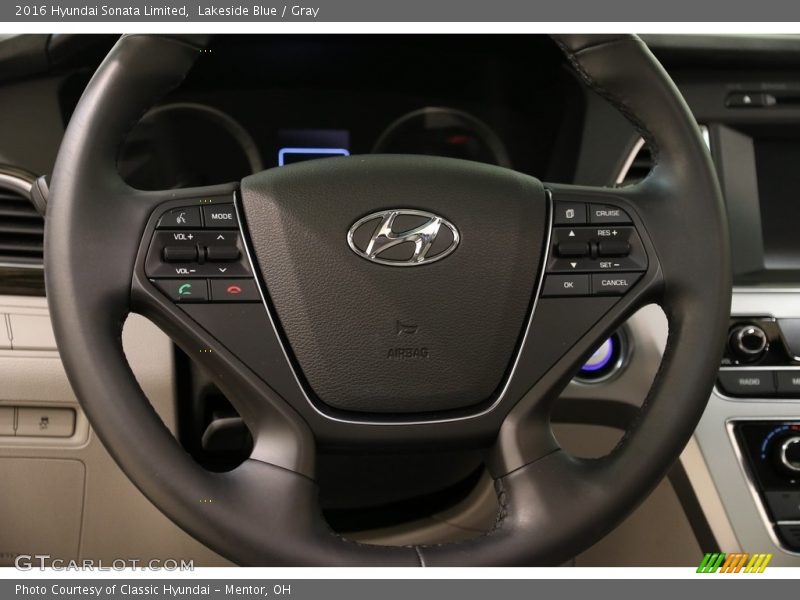 Lakeside Blue / Gray 2016 Hyundai Sonata Limited