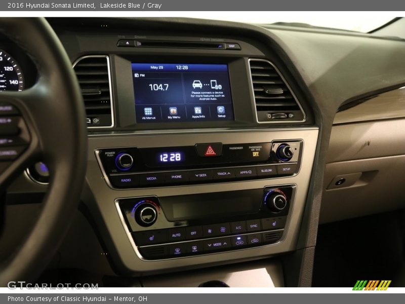 Lakeside Blue / Gray 2016 Hyundai Sonata Limited