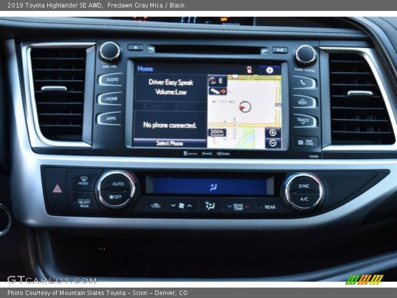 Predawn Gray Mica / Black 2019 Toyota Highlander SE AWD