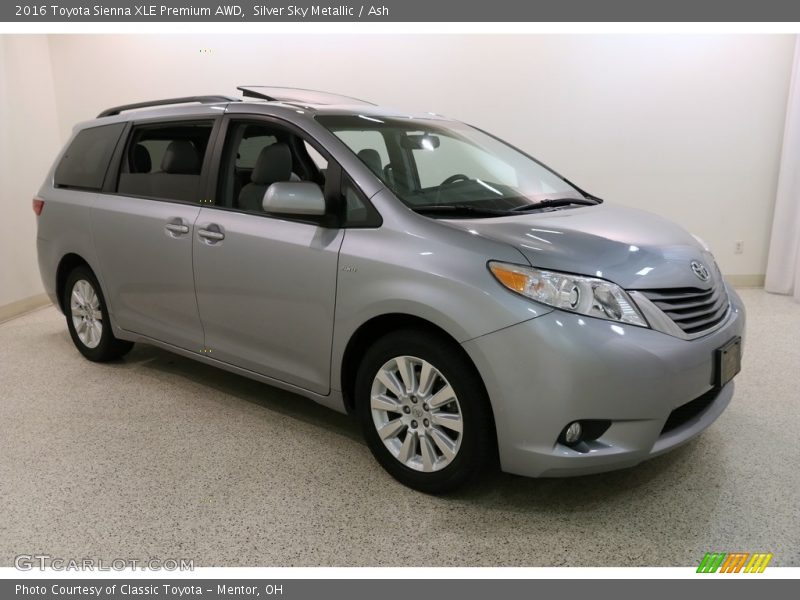 Silver Sky Metallic / Ash 2016 Toyota Sienna XLE Premium AWD