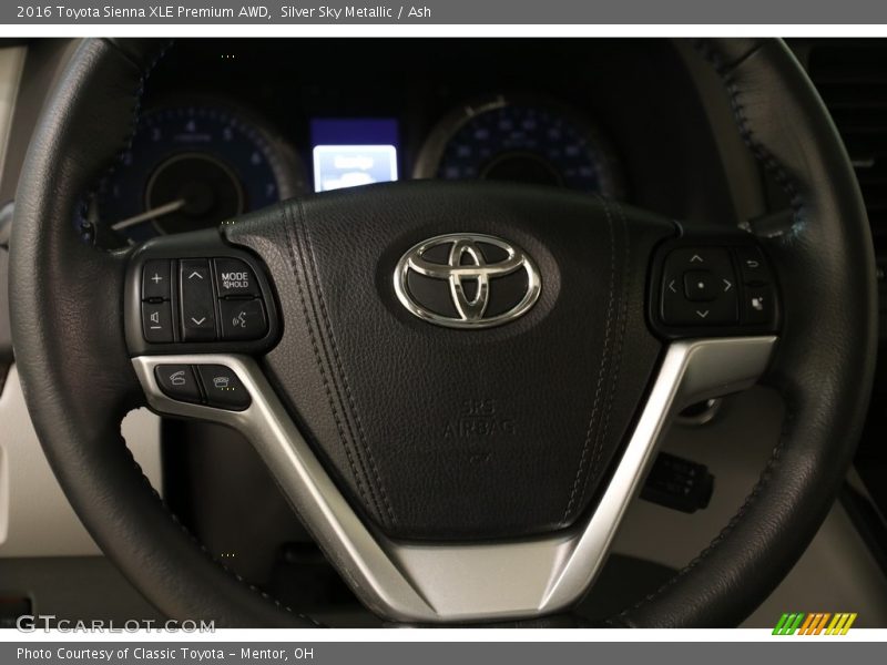 Silver Sky Metallic / Ash 2016 Toyota Sienna XLE Premium AWD