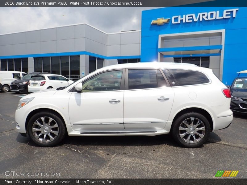 White Frost Tricoat / Choccachino/Cocoa 2016 Buick Enclave Premium AWD