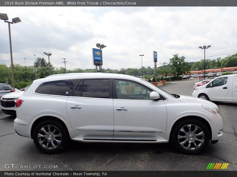 White Frost Tricoat / Choccachino/Cocoa 2016 Buick Enclave Premium AWD