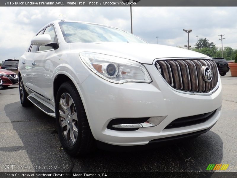 White Frost Tricoat / Choccachino/Cocoa 2016 Buick Enclave Premium AWD