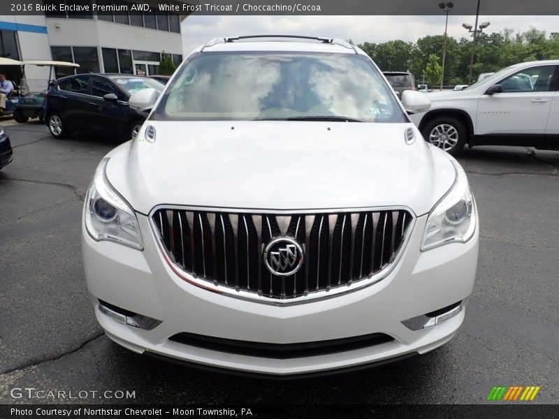 White Frost Tricoat / Choccachino/Cocoa 2016 Buick Enclave Premium AWD