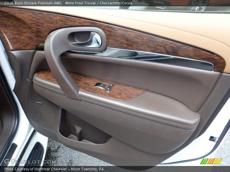 White Frost Tricoat / Choccachino/Cocoa 2016 Buick Enclave Premium AWD