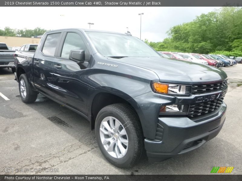 Shadow Gray Metallic / Jet Black 2019 Chevrolet Silverado 1500 Custom Crew Cab 4WD