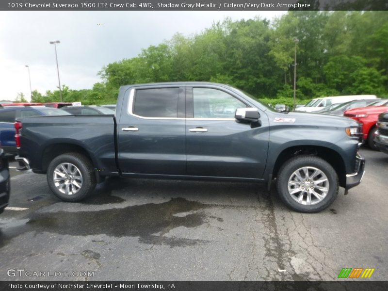 Shadow Gray Metallic / Gideon/Very Dark Atmosphere 2019 Chevrolet Silverado 1500 LTZ Crew Cab 4WD