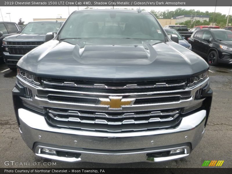 Shadow Gray Metallic / Gideon/Very Dark Atmosphere 2019 Chevrolet Silverado 1500 LTZ Crew Cab 4WD