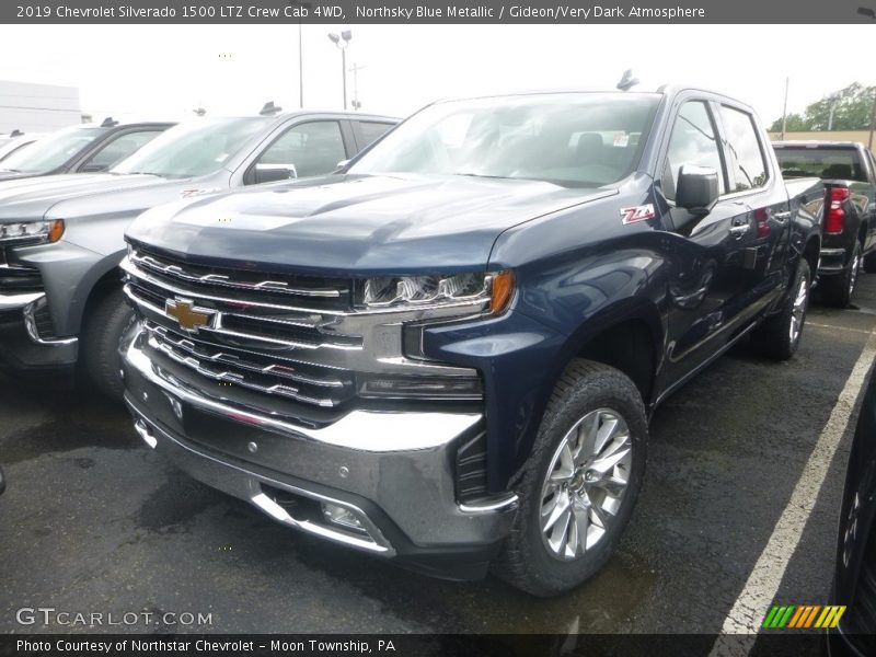 Northsky Blue Metallic / Gideon/Very Dark Atmosphere 2019 Chevrolet Silverado 1500 LTZ Crew Cab 4WD