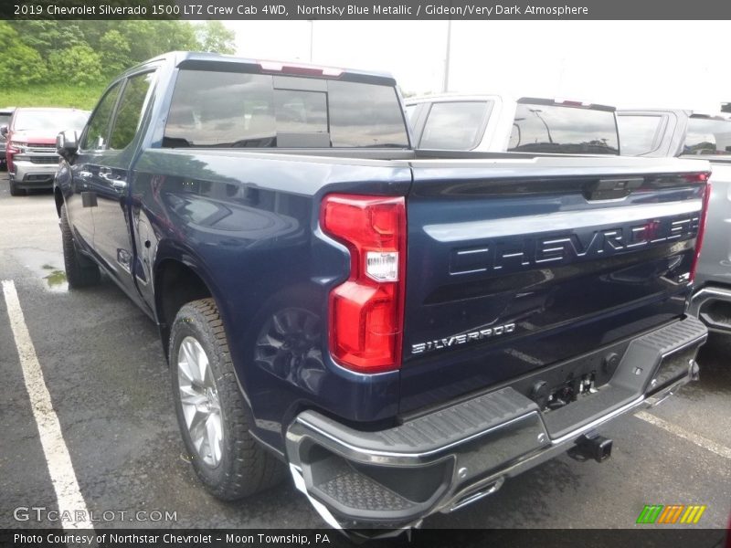 Northsky Blue Metallic / Gideon/Very Dark Atmosphere 2019 Chevrolet Silverado 1500 LTZ Crew Cab 4WD