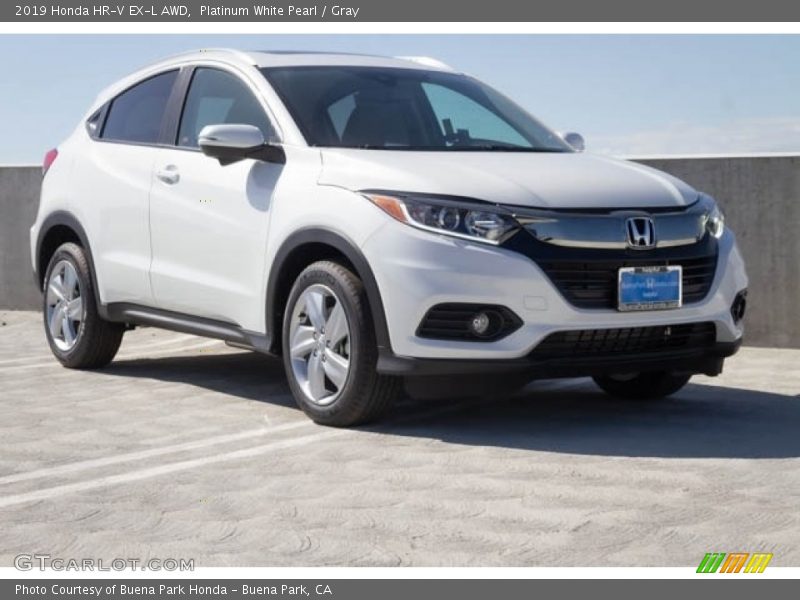 Platinum White Pearl / Gray 2019 Honda HR-V EX-L AWD