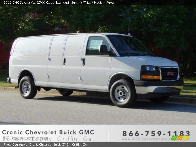 Summit White / Medium Pewter 2019 GMC Savana Van 2500 Cargo Extended