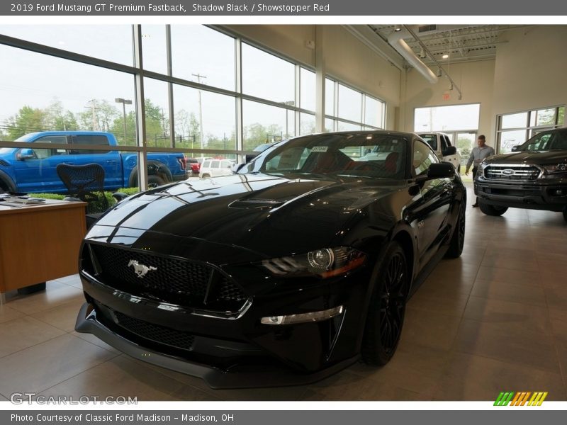 Shadow Black / Showstopper Red 2019 Ford Mustang GT Premium Fastback
