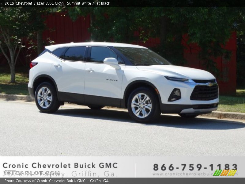Summit White / Jet Black 2019 Chevrolet Blazer 3.6L Cloth