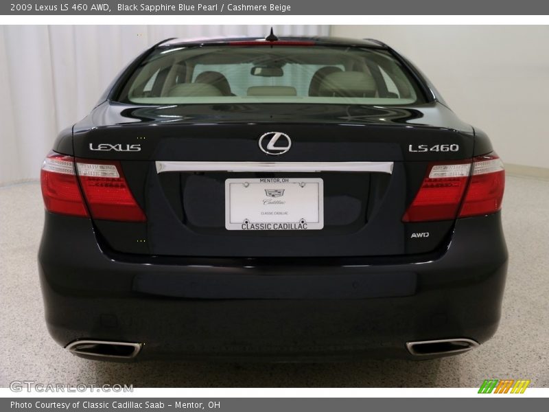 Black Sapphire Blue Pearl / Cashmere Beige 2009 Lexus LS 460 AWD