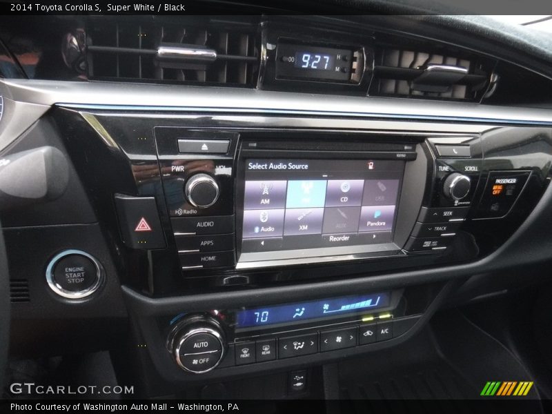 Super White / Black 2014 Toyota Corolla S
