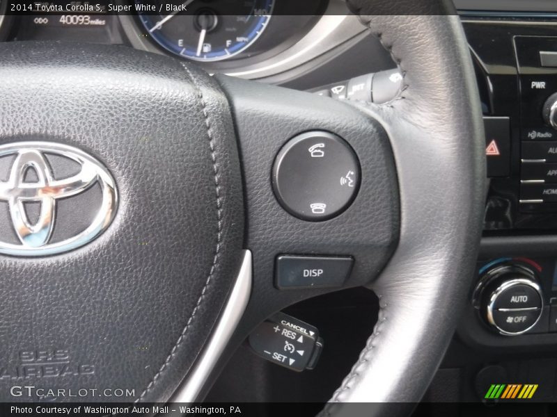 Super White / Black 2014 Toyota Corolla S