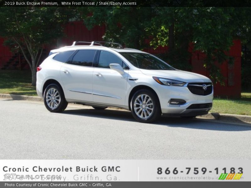 White Frost Tricoat / Shale/Ebony Accents 2019 Buick Enclave Premium