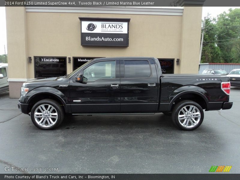 Tuxedo Black / Limited Marina Blue Leather 2014 Ford F150 Limited SuperCrew 4x4