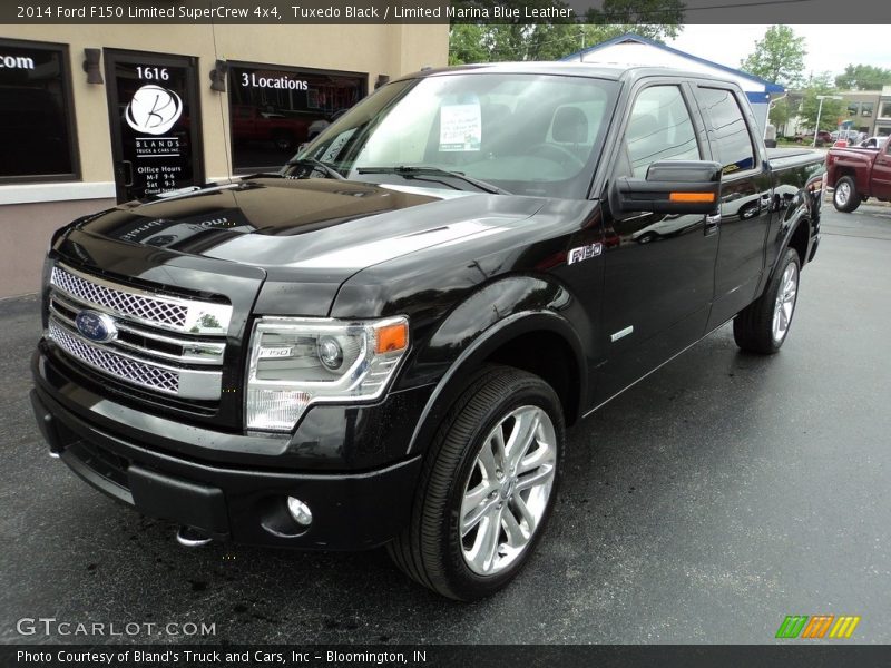 Tuxedo Black / Limited Marina Blue Leather 2014 Ford F150 Limited SuperCrew 4x4