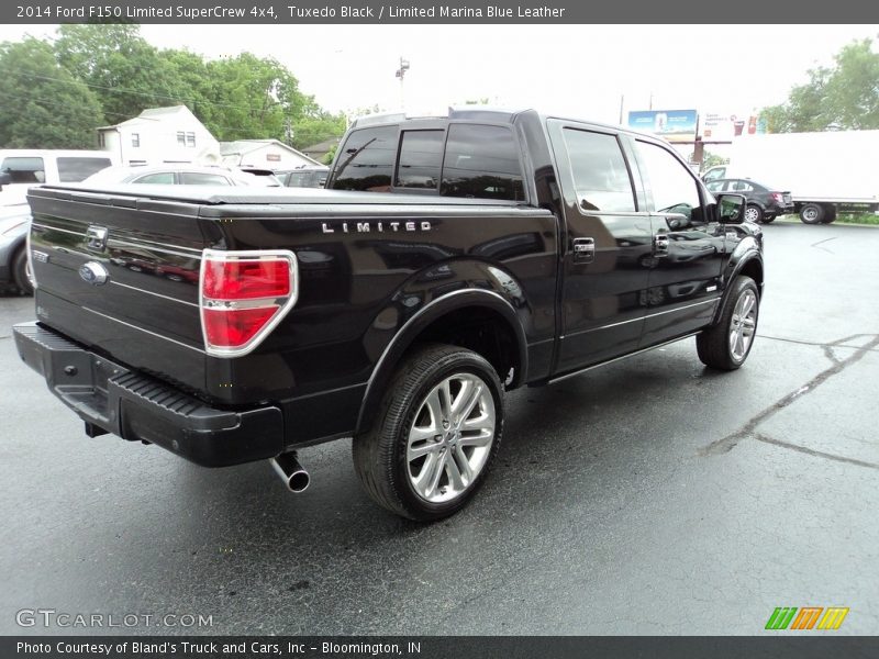 Tuxedo Black / Limited Marina Blue Leather 2014 Ford F150 Limited SuperCrew 4x4