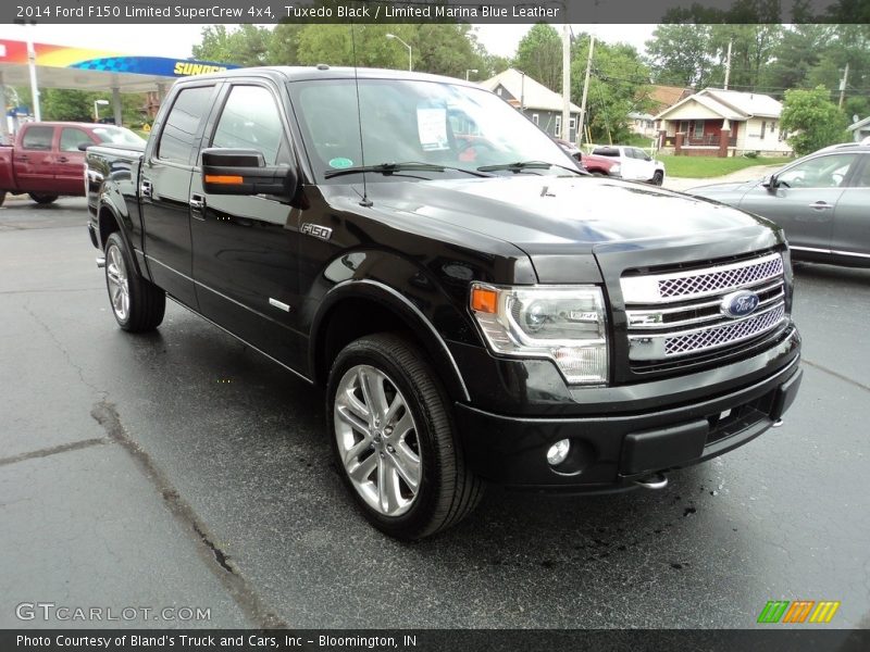 Tuxedo Black / Limited Marina Blue Leather 2014 Ford F150 Limited SuperCrew 4x4