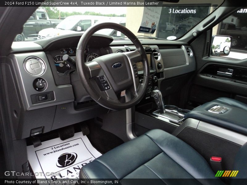 Tuxedo Black / Limited Marina Blue Leather 2014 Ford F150 Limited SuperCrew 4x4