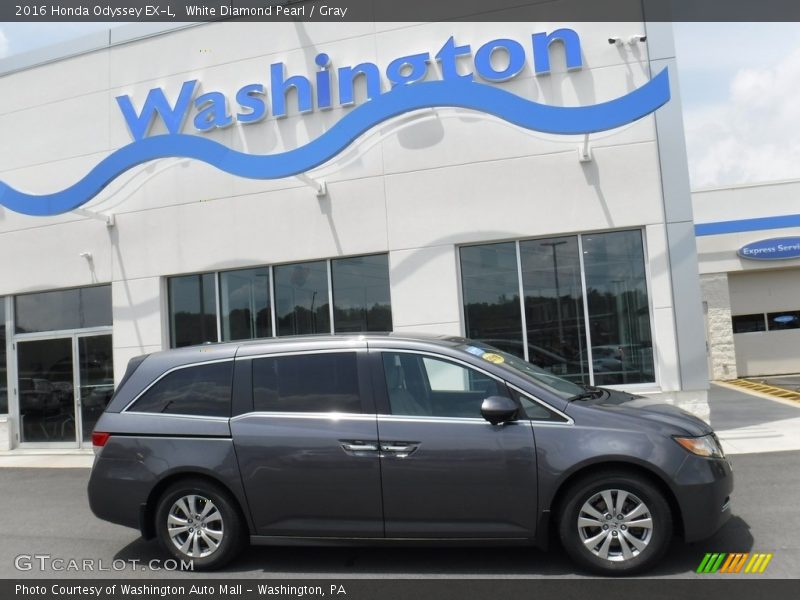 White Diamond Pearl / Gray 2016 Honda Odyssey EX-L