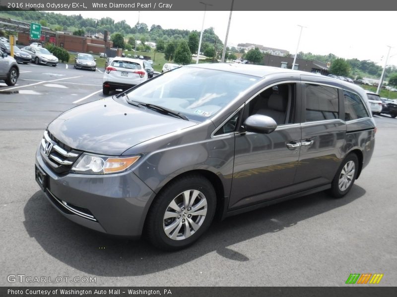 White Diamond Pearl / Gray 2016 Honda Odyssey EX-L