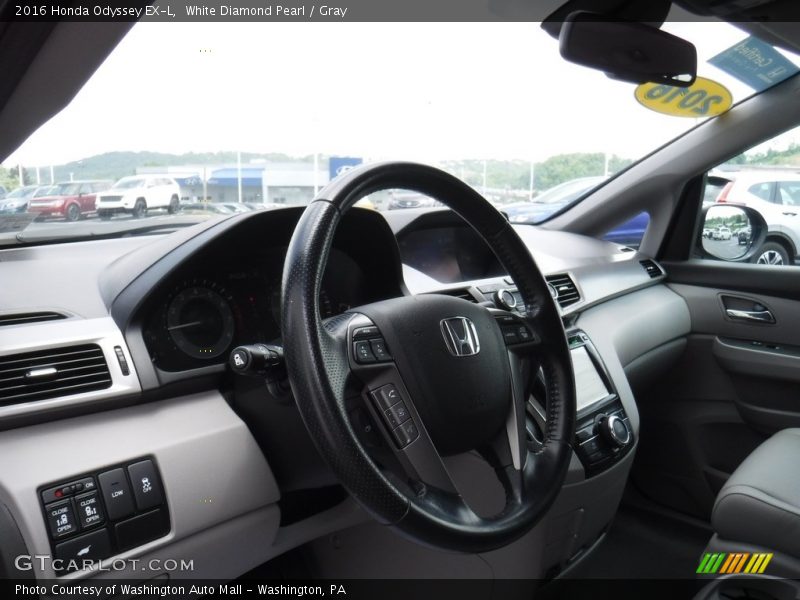 White Diamond Pearl / Gray 2016 Honda Odyssey EX-L